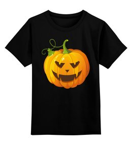 Заказать детскую футболку в Москве. Детская футболка классическая унисекс Хеллоуин- тыква от queen  - готовые дизайны и нанесение принтов.