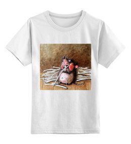 Заказать детскую футболку в Москве. Детская футболка классическая унисекс Обед толстой мышки от ДМИТРИЙ ТРУБИН - готовые дизайны и нанесение принтов.