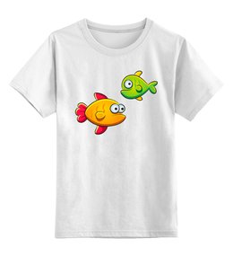Заказать детскую футболку в Москве. Детская футболка классическая унисекс Две морские рыбки: желтая и зеленая от Денис - готовые дизайны и нанесение принтов.