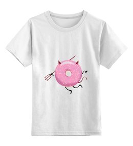 Заказать детскую футболку в Москве. Детская футболка классическая унисекс Демонический пончик от YellowCloverShop - готовые дизайны и нанесение принтов.