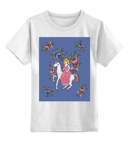 Заказать детскую футболку в Москве. Детская футболка классическая унисекс Девушка и единорог от irishkalia - готовые дизайны и нанесение принтов.