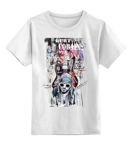 Заказать детскую футболку в Москве. Детская футболка классическая унисекс Kurt Cobain от roxy - готовые дизайны и нанесение принтов.