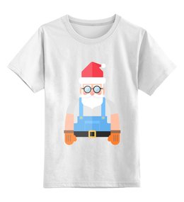 Заказать детскую футболку в Москве. Детская футболка классическая унисекс Дед Мороз-строитель от Romanova - готовые дизайны и нанесение принтов.