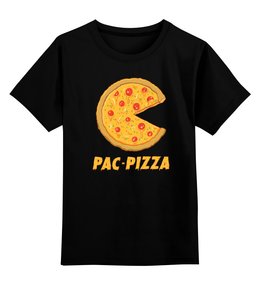 Заказать детскую футболку в Москве. Детская футболка классическая унисекс Пак-Пицца от printik - готовые дизайны и нанесение принтов.