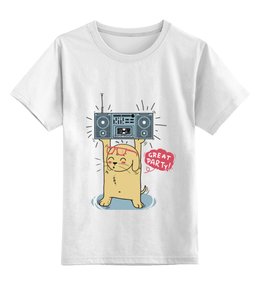 Заказать детскую футболку в Москве. Детская футболка классическая унисекс Great party! от Joy - готовые дизайны и нанесение принтов.