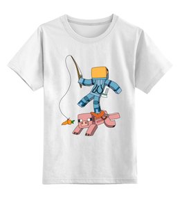 Заказать детскую футболку в Москве. Детская футболка классическая унисекс Майнкрафт  от aleks_say - готовые дизайны и нанесение принтов.