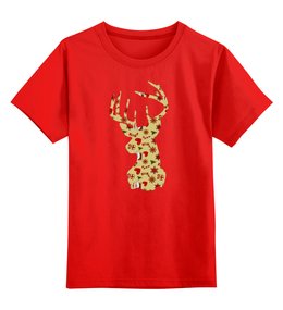 Заказать детскую футболку в Москве. Детская футболка классическая унисекс Новогодний олень от innokesh - готовые дизайны и нанесение принтов.