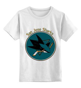 Заказать детскую футболку в Москве. Детская футболка классическая унисекс San Jose Sharks от kspsshop - готовые дизайны и нанесение принтов.