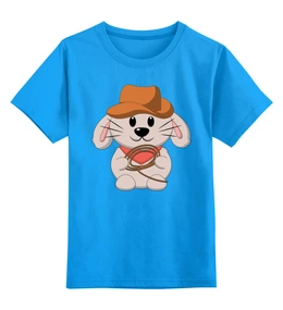 Заказать детскую футболку в Москве. Детская футболка классическая унисекс Кролик ковбой от skynatural - готовые дизайны и нанесение принтов.