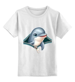 Заказать детскую футболку в Москве. Детская футболка классическая унисекс Дельфин от Сергей  - готовые дизайны и нанесение принтов.