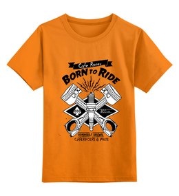 Заказать детскую футболку в Москве. Детская футболка классическая унисекс Cafe Racer Born To Ride от madwheelz - готовые дизайны и нанесение принтов.