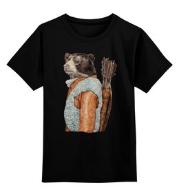 Заказать детскую футболку в Москве. Детская футболка классическая унисекс Медведь Охотник от printik - готовые дизайны и нанесение принтов.