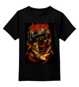 Заказать детскую футболку в Москве. Детская футболка классическая унисекс Slayer thrash metal band от Leichenwagen - готовые дизайны и нанесение принтов.