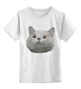 Заказать детскую футболку в Москве. Детская футболка классическая унисекс Удивленный кот от Mary_F  - готовые дизайны и нанесение принтов.