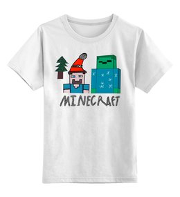 Заказать детскую футболку в Москве. Детская футболка классическая унисекс Новый год в Minecraft от Юлия Рушанская - готовые дизайны и нанесение принтов.