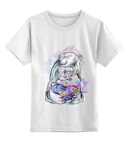 Заказать детскую футболку в Москве. Детская футболка классическая унисекс Белый медведь от krolya_spb@mail.ru - готовые дизайны и нанесение принтов.