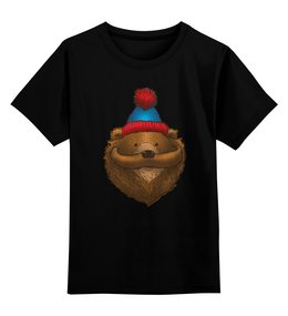 Заказать детскую футболку в Москве. Детская футболка классическая унисекс Медведь с усами от printik - готовые дизайны и нанесение принтов.