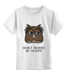Заказать детскую футболку в Москве. Детская футболка классическая унисекс грустная сова от mosya - готовые дизайны и нанесение принтов.