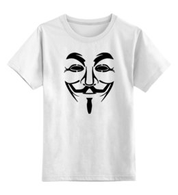 Заказать детскую футболку в Москве. Детская футболка классическая унисекс Anonymous от anonymous - готовые дизайны и нанесение принтов.