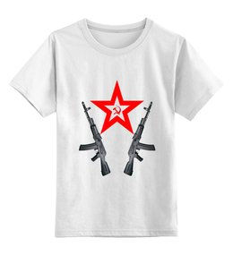 Заказать детскую футболку в Москве. Детская футболка классическая унисекс RedStar AK от karbafoss - готовые дизайны и нанесение принтов.