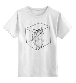 Заказать детскую футболку в Москве. Детская футболка классическая унисекс Сердце в кубе от ingenervolos@gmail.com - готовые дизайны и нанесение принтов.