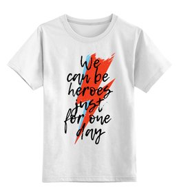 Заказать детскую футболку в Москве. Детская футболка классическая унисекс Heroes. Дэвид Боуи от geekbox - готовые дизайны и нанесение принтов.