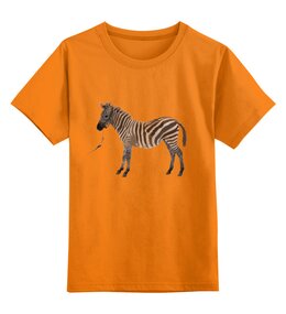 Заказать детскую футболку в Москве. Детская футболка классическая унисекс Зебра от BAD OWL - готовые дизайны и нанесение принтов.
