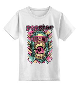 Заказать детскую футболку в Москве. Детская футболка классическая унисекс Popstar от T-shirt print  - готовые дизайны и нанесение принтов.