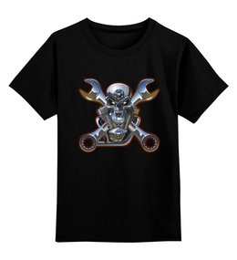 Заказать детскую футболку в Москве. Детская футболка классическая унисекс Metal Skull от vphone - готовые дизайны и нанесение принтов.