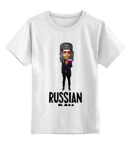Заказать детскую футболку в Москве. Детская футболка классическая унисекс RUSSIAN BOY от Алексей - готовые дизайны и нанесение принтов.