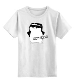 Заказать детскую футболку в Москве. Детская футболка классическая унисекс Крутой Пингвин от fanart - готовые дизайны и нанесение принтов.