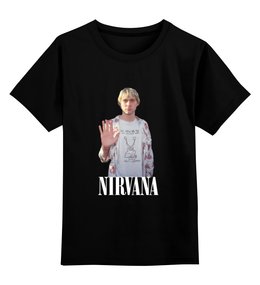 Заказать детскую футболку в Москве. Детская футболка классическая унисекс Nirvana Kurt Cobain hello t-shirt от rancid - готовые дизайны и нанесение принтов.
