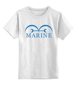 Заказать детскую футболку в Москве. Детская футболка классическая унисекс Marine от Y L - готовые дизайны и нанесение принтов.