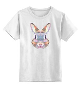 Заказать детскую футболку в Москве. Детская футболка классическая унисекс Полигональный кролик от oldman - готовые дизайны и нанесение принтов.