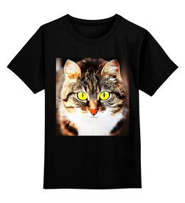Заказать детскую футболку в Москве. Детская футболка классическая унисекс  Кот/Cat от THE_NISE  - готовые дизайны и нанесение принтов.