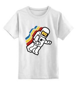 Заказать детскую футболку в Москве. Детская футболка классическая унисекс Космонавт лего от fanart - готовые дизайны и нанесение принтов.