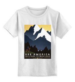 Заказать детскую футболку в Москве. Детская футболка классическая унисекс Америка ретро постер от CoolDesign - готовые дизайны и нанесение принтов.
