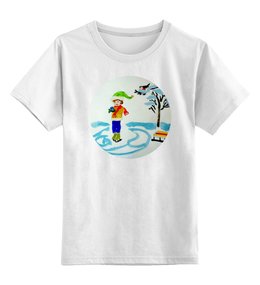 Заказать детскую футболку в Москве. Детская футболка классическая унисекс Зимние забавы от mrs-snit@yandex.ru - готовые дизайны и нанесение принтов.