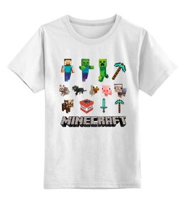 Заказать детскую футболку в Москве. Детская футболка классическая унисекс Майнкрафт Minecraft  от MariYang  - готовые дизайны и нанесение принтов.