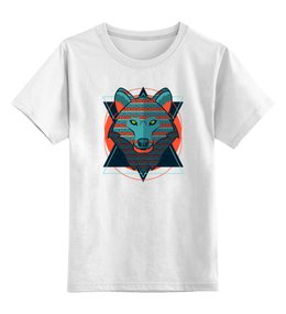 Заказать детскую футболку в Москве. Детская футболка классическая унисекс Wolf (Волк) от Polilog - готовые дизайны и нанесение принтов.