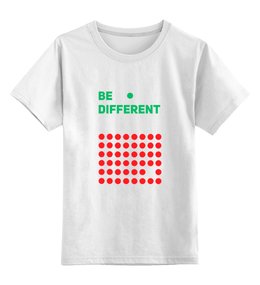 Заказать детскую футболку в Москве. Детская футболка классическая унисекс Be different от AstArt - готовые дизайны и нанесение принтов.