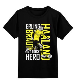 Заказать детскую футболку в Москве. Детская футболка классическая унисекс Эрлинг Холанд  от geekbox - готовые дизайны и нанесение принтов.