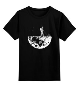 Заказать детскую футболку в Москве. Детская футболка классическая унисекс Космонавт на Луне от MariYang  - готовые дизайны и нанесение принтов.