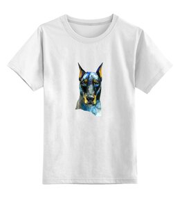 Заказать детскую футболку в Москве. Детская футболка классическая унисекс Доберман от THE_NISE  - готовые дизайны и нанесение принтов.