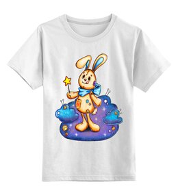 Заказать детскую футболку в Москве. Детская футболка классическая унисекс Зайка Волшебник от fox_art_ki  - готовые дизайны и нанесение принтов.