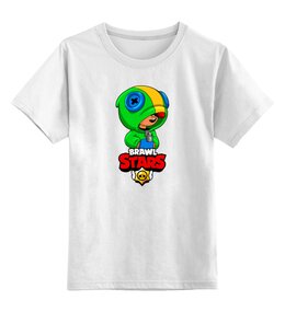 Заказать детскую футболку в Москве. Детская футболка классическая унисекс BRAWL STARS LEON от geekbox - готовые дизайны и нанесение принтов.