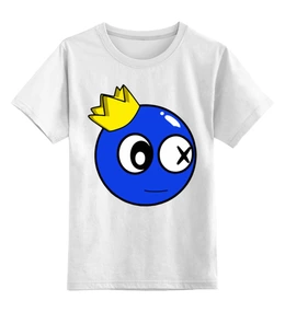 Заказать детскую футболку в Москве. Детская футболка классическая унисекс Синий персонаж роблокс от weeert - готовые дизайны и нанесение принтов.