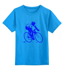 Заказать детскую футболку в Москве. Детская футболка классическая унисекс Велосипедист  от ПРИНТЫ ПЕЧАТЬ  - готовые дизайны и нанесение принтов.