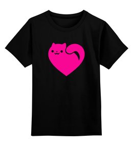 Заказать детскую футболку в Москве. Детская футболка классическая унисекс Кот-сердце от hideo_kojima - готовые дизайны и нанесение принтов.