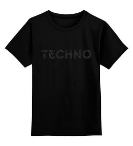 Заказать детскую футболку в Москве. Детская футболка классическая унисекс Techno black от cubik art  - готовые дизайны и нанесение принтов.